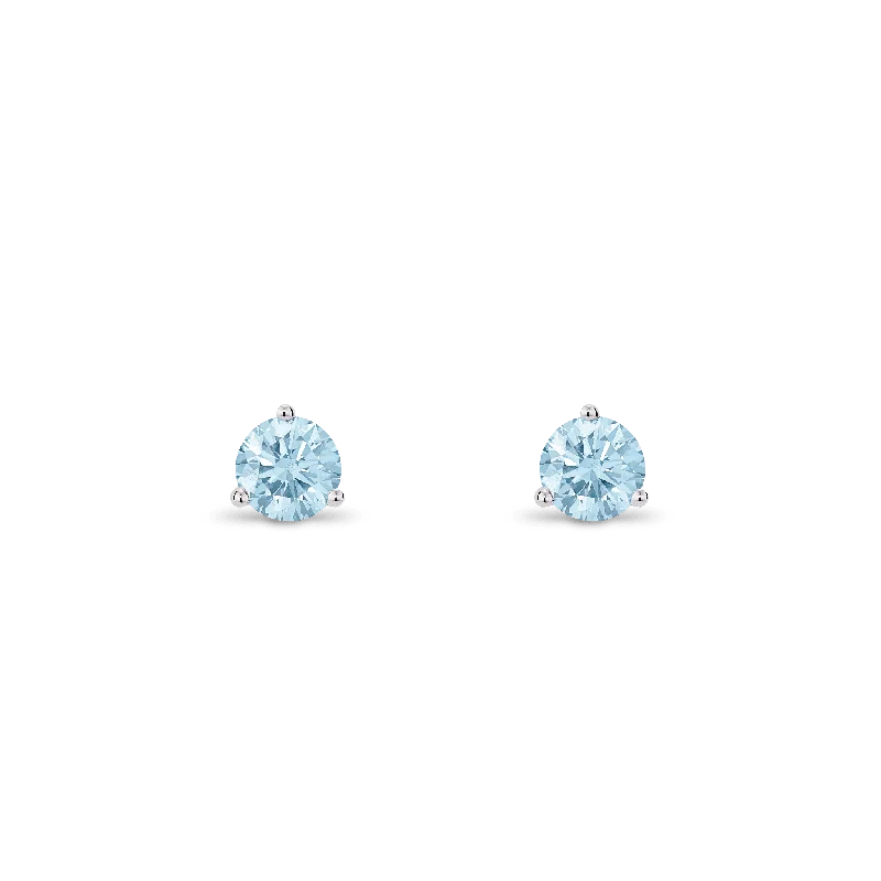 Detailed drop earrings-The Blue Solitaire Stud Earrings