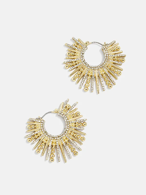 High-gloss earrings-Jaskamal Earrings - Large Pavé/Gold