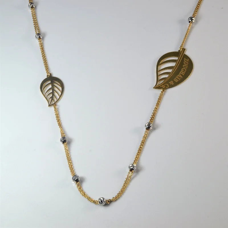 Flush clasp necklaces-Zoughaib & Co. Leaf Design Long Necklace | 40" |