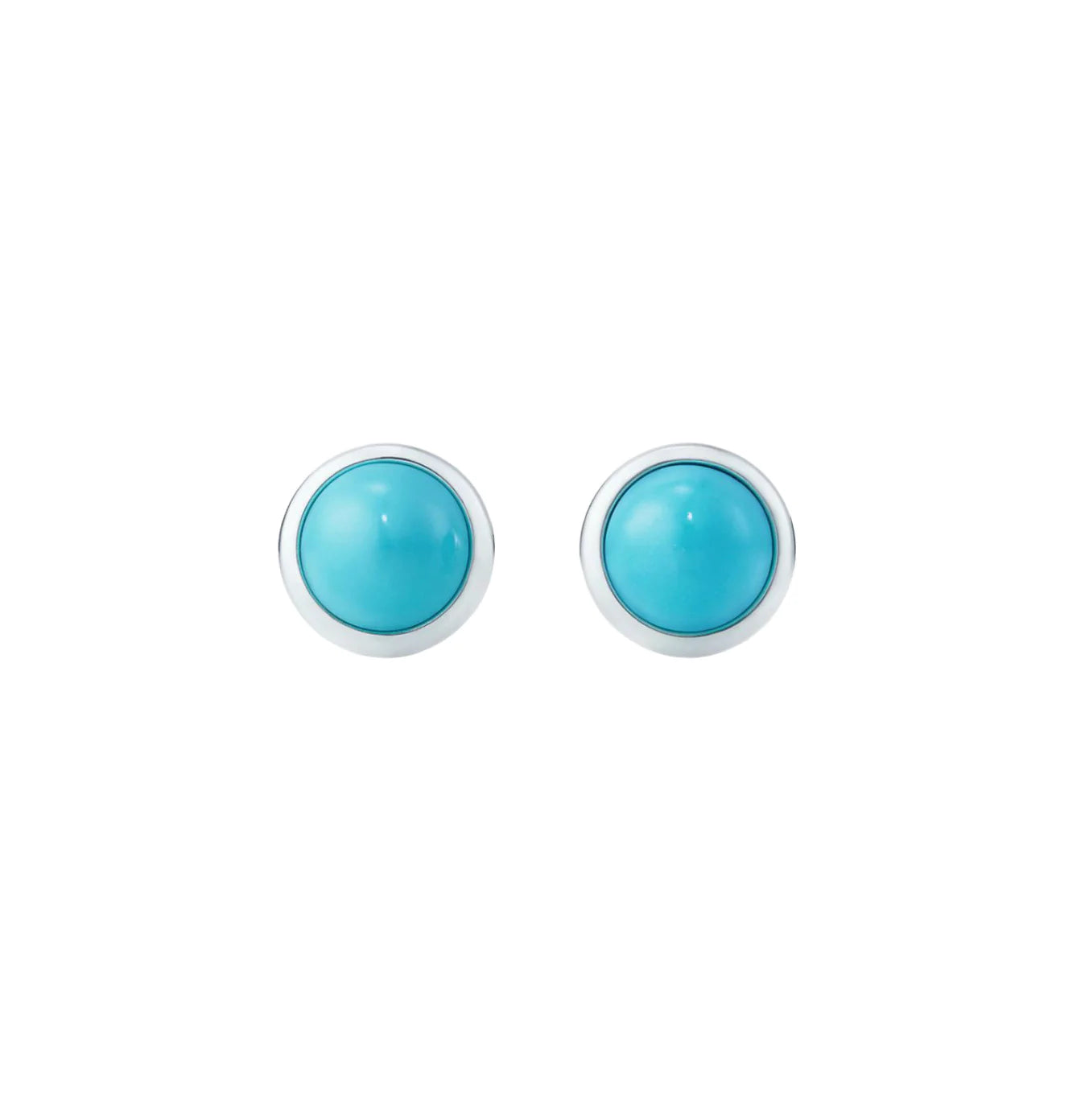 Vine pattern earrings-Turquoise Bezeled Earring Studs