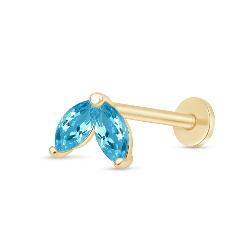 Neon bead earrings-London Blue Topaz Double Marquise Earring