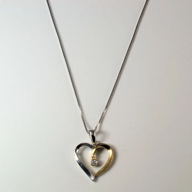 Braided link necklaces-Solitaire Diamond Heart Necklace | 0.06ct | 18" |