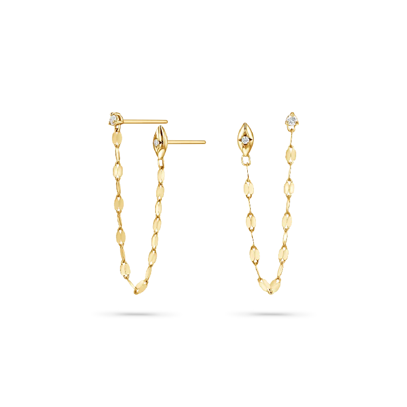 Broad hoop earrings-Demi Starset Duo Chain Earrings