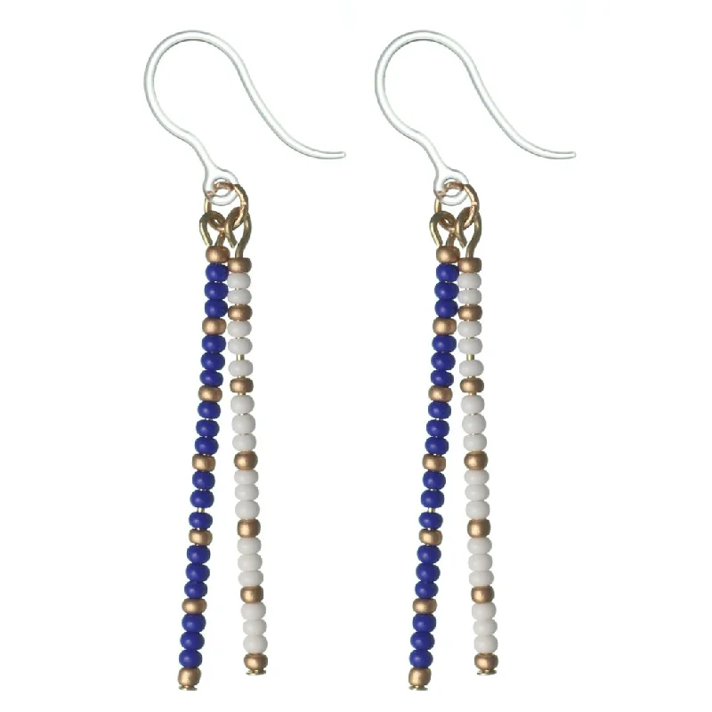 Soft shape earrings-Seed Bead Bar Dangles Hypoallergenic Earrings for Sensitive Ears Made with Plastic Posts