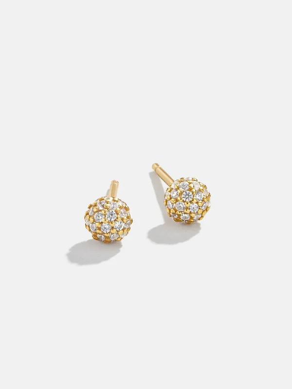 Brushed silver earrings-Dorothea 18K Gold Earrings - Gold/Pavé