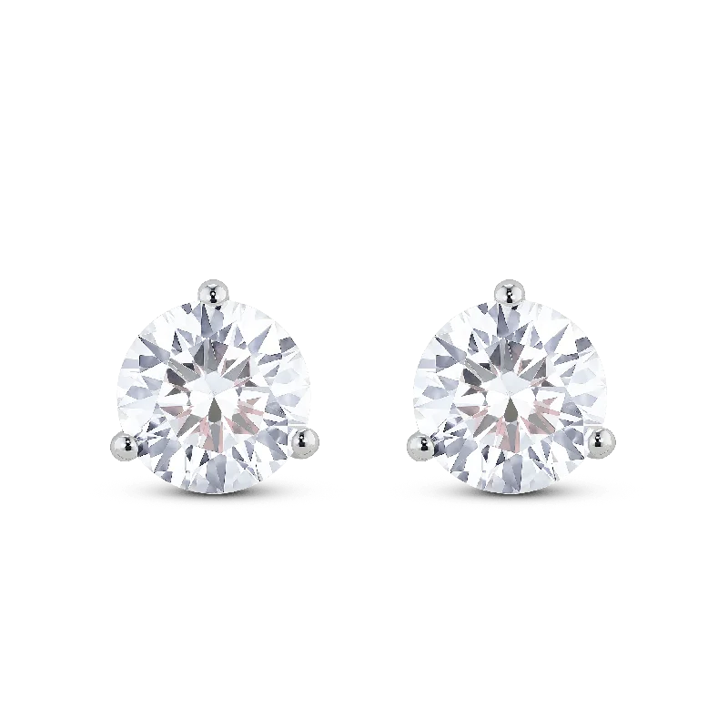 Trapezoid dangle earrings-The Round Brilliant Solitaire Studs