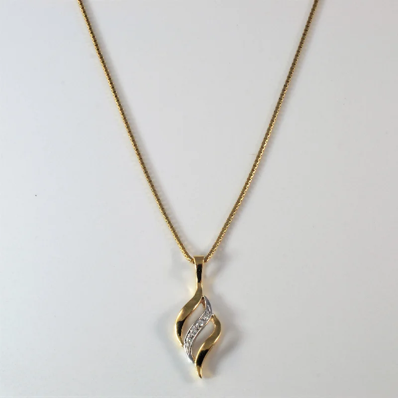 Hematite necklaces-Two Tone Gold Diamond Necklace | 0.02ctw | 20" |