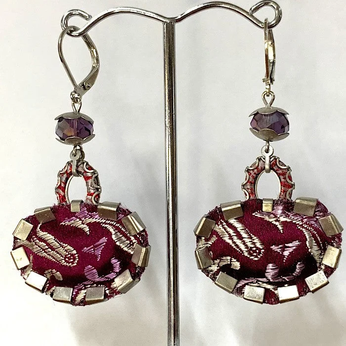 Spinel stone earrings-AYALBAR PURPLE OVAL EARRINGS