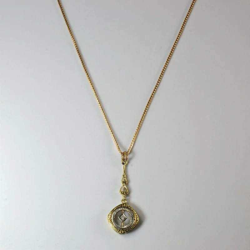 Shimmering druzy necklaces-1930s Diamond Pendant Necklace | 0.02ct | 16" |