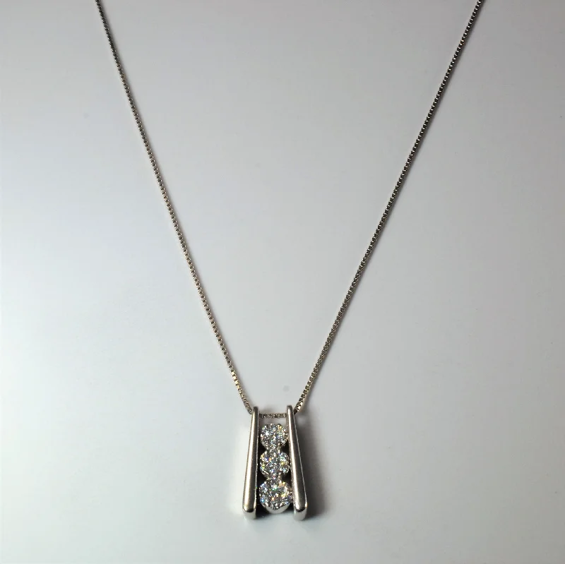 Burnished bronze necklaces-Triple Diamond Cluster Necklace | 0.47ctw | 18" |