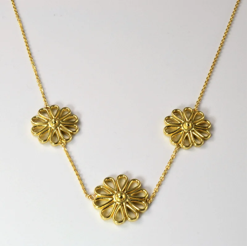 Glossy finish necklaces-Floral Chain Necklace | 18" |