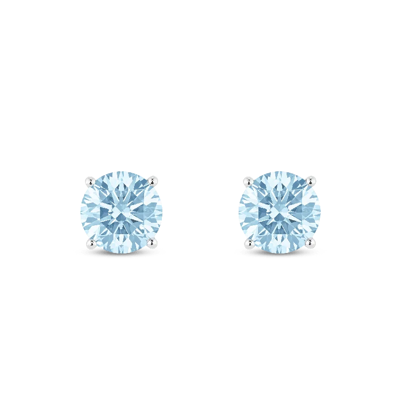 Old coin earrings-The Blue Round Brilliant Solitaire Studs