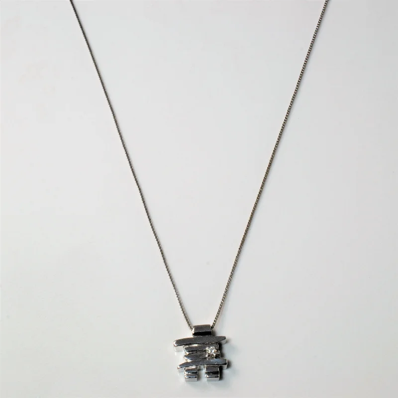 Sacred cross necklaces-Diamond Inukshuk Necklace  | 0.045ct | 18" |