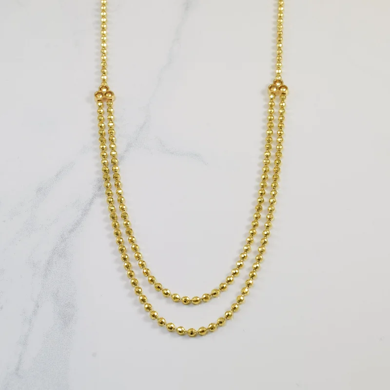 Ripple design necklaces-14k Yellow Gold Ball Chain Necklace | 18" |