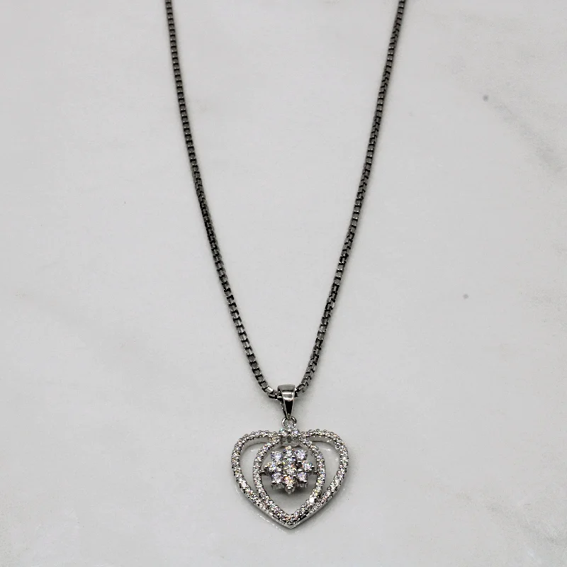 Warding eye necklaces-Diamond Cluster Heart Necklace | 0.50ctw | 18" |