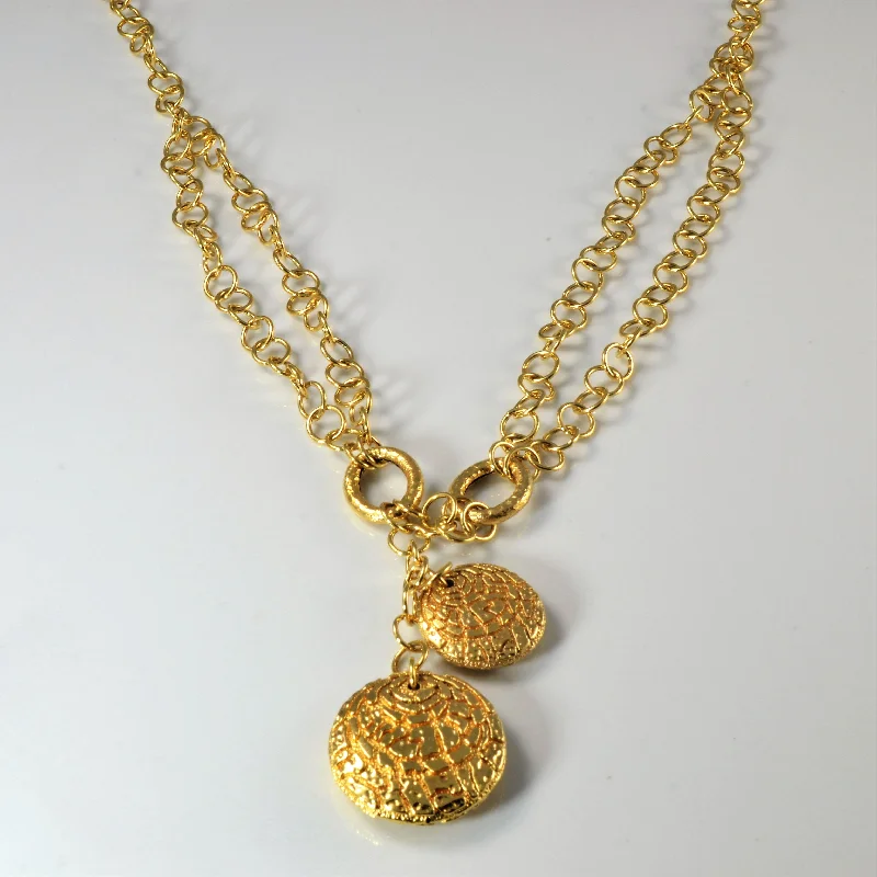 Tri-metal necklaces-Layered Gold Textured Necklace | 17" |