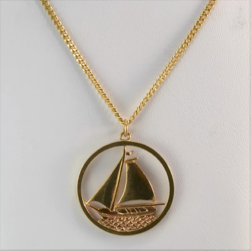 Infinity twist necklaces-1966 Birmingham Hallmarked Yellow Gold Sailboat Necklace | 26" |