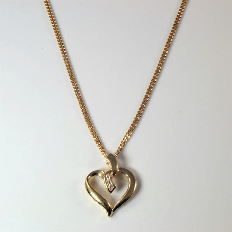 Stellar map necklaces-Channel Diamond Heart Necklace | 0.035ct | 16" |