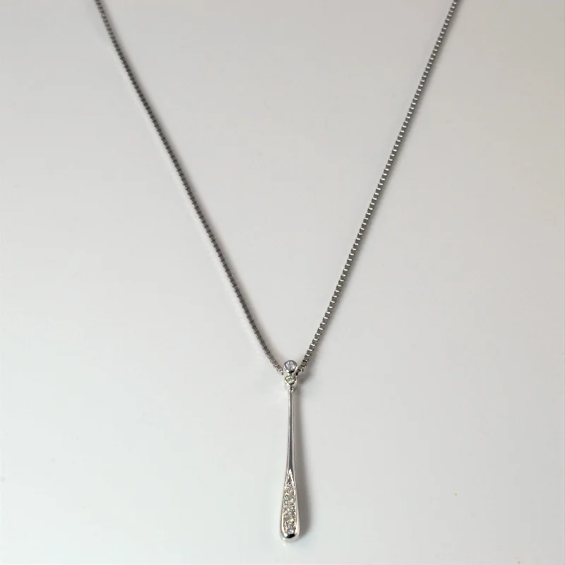 Short drop necklaces-Diamond Tear Drop Necklace | 0.08ctw | 17" |