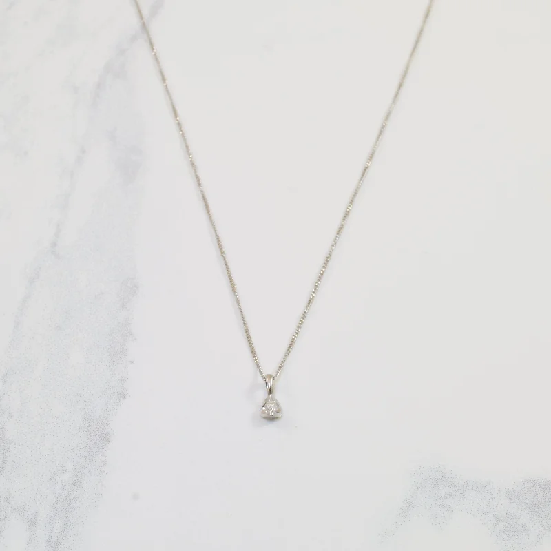 Eclectic charm necklaces-Half Moon Solitaire Diamond Necklace | 0.04ct | 19" |