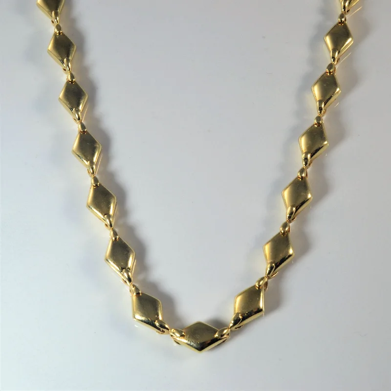 Quad-strand necklaces-Puffed Chevron Link Necklace | 18" |