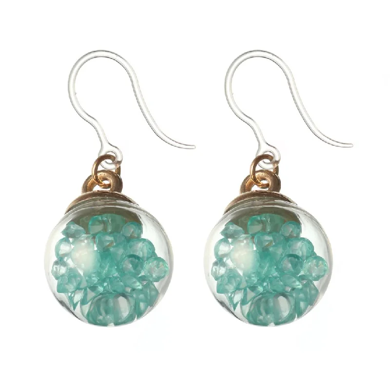 Lotus motif earrings-Fish Bowl Dangles Hypoallergenic Earrings for Sensitive Ears Made with Plastic Posts