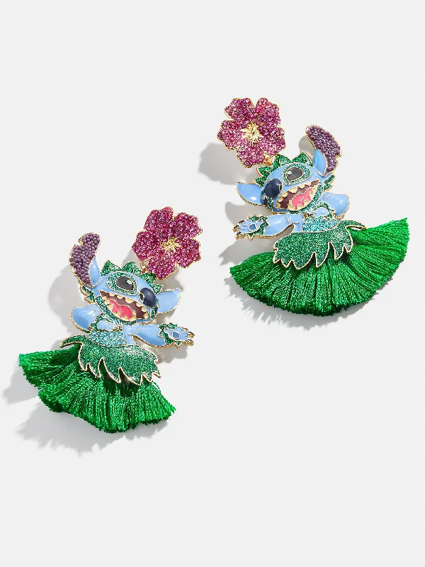 Micro triangle earrings-Stitch Disney Hula Earrings - Blue