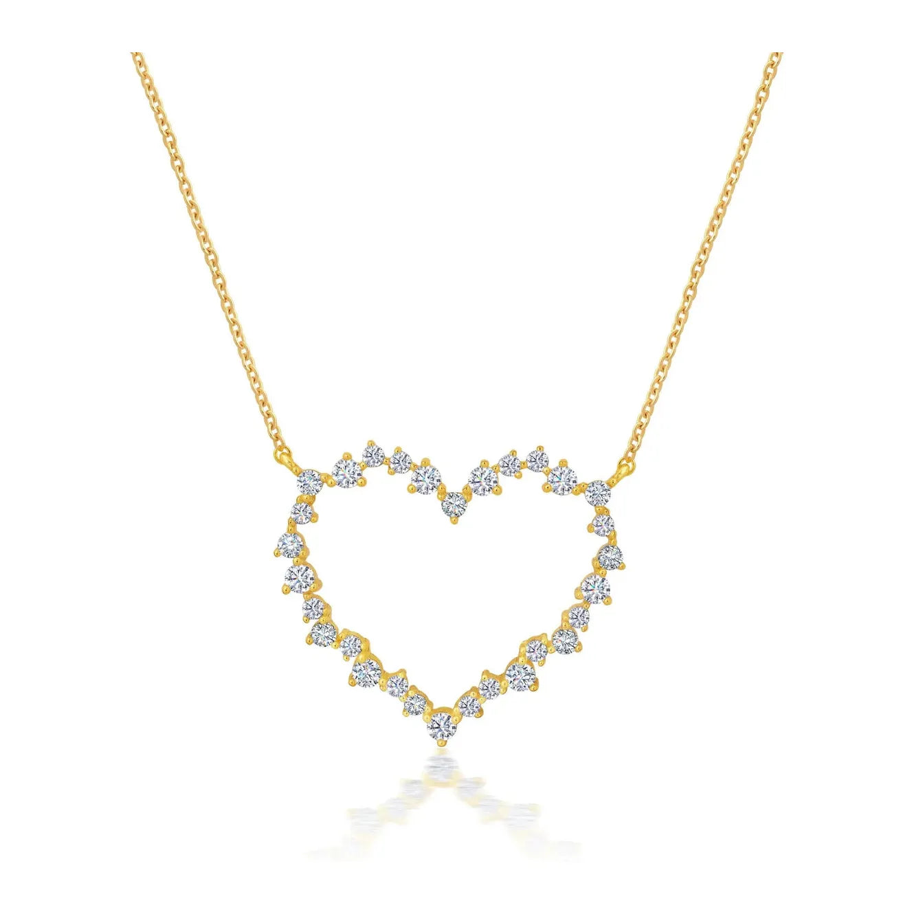 Amber stone necklaces-CRISLU Adore Open Heart Mix Shape Necklace in Gold