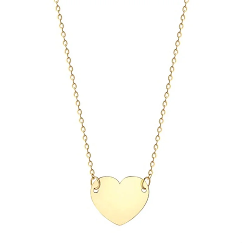 Soft shape necklaces-New 9ct Gold 9mm Heart Necklace 16"