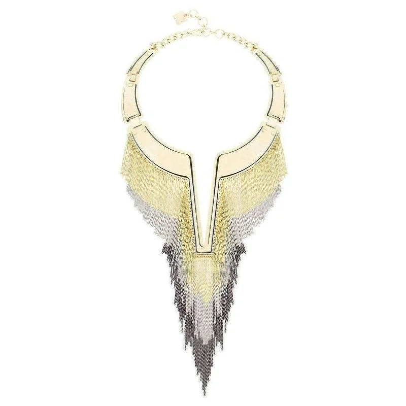 Satin weave necklaces-Chain Fringe Plate Collar Necklace