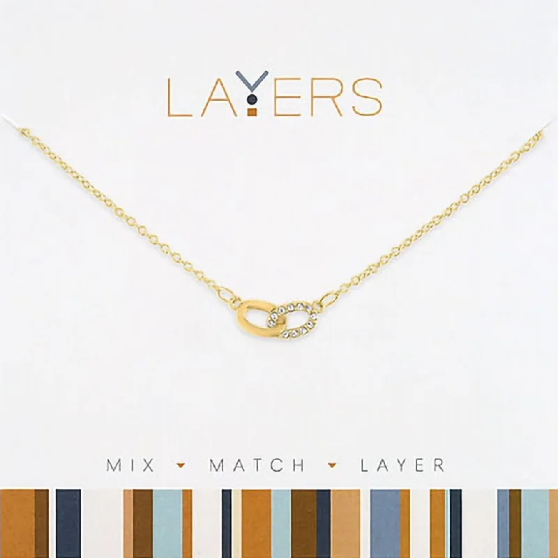 Burnished bronze necklaces-Center Court: Gold Links Layers Necklace