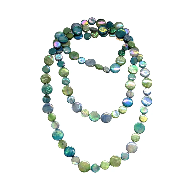 Suede braid necklaces-Single Strand Mother of Pearl Necklaces