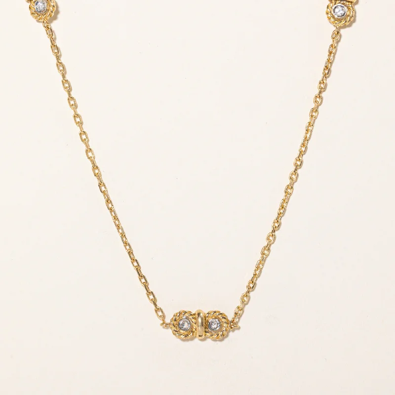 Twist knot necklaces-Diamond Link Necklace | 0.33ctw | 18" |