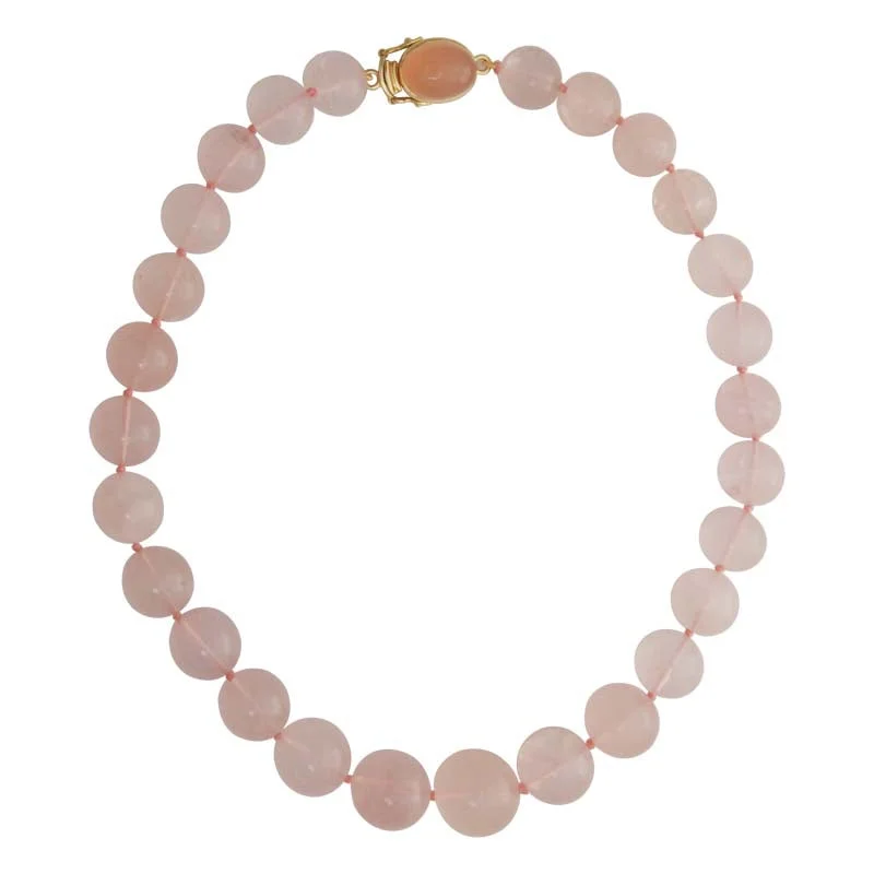 Clean-line necklaces-Toggle Necklace - Rose Quartz and Chalcedony  (1582B)