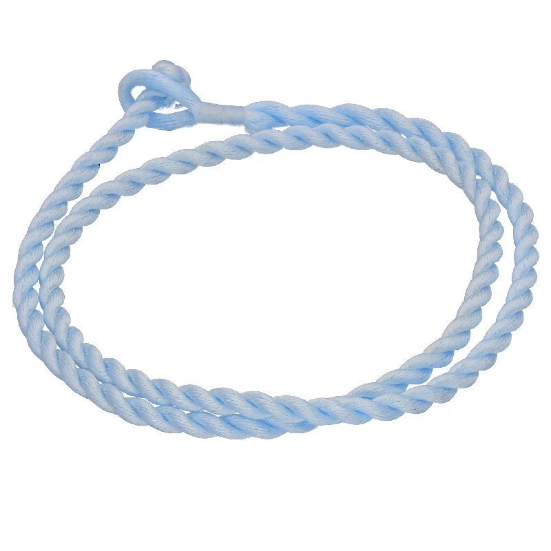 Lace choker necklaces-Sky Blue Synthetic Faux Silk Rope Cord 17" Necklace