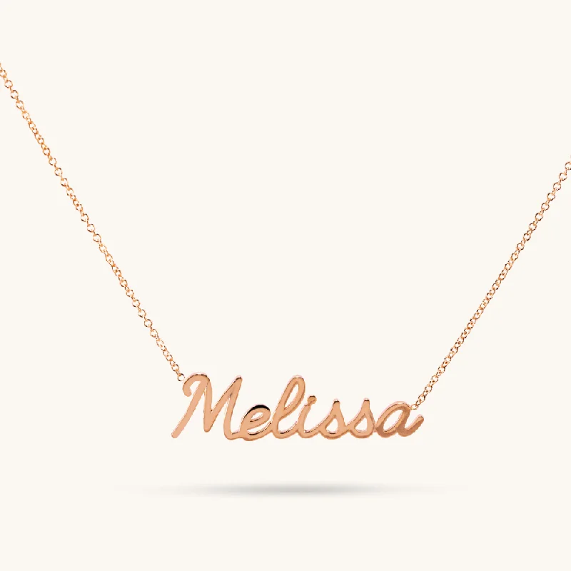 Reef knot necklaces-Classic Cursive Name Necklace