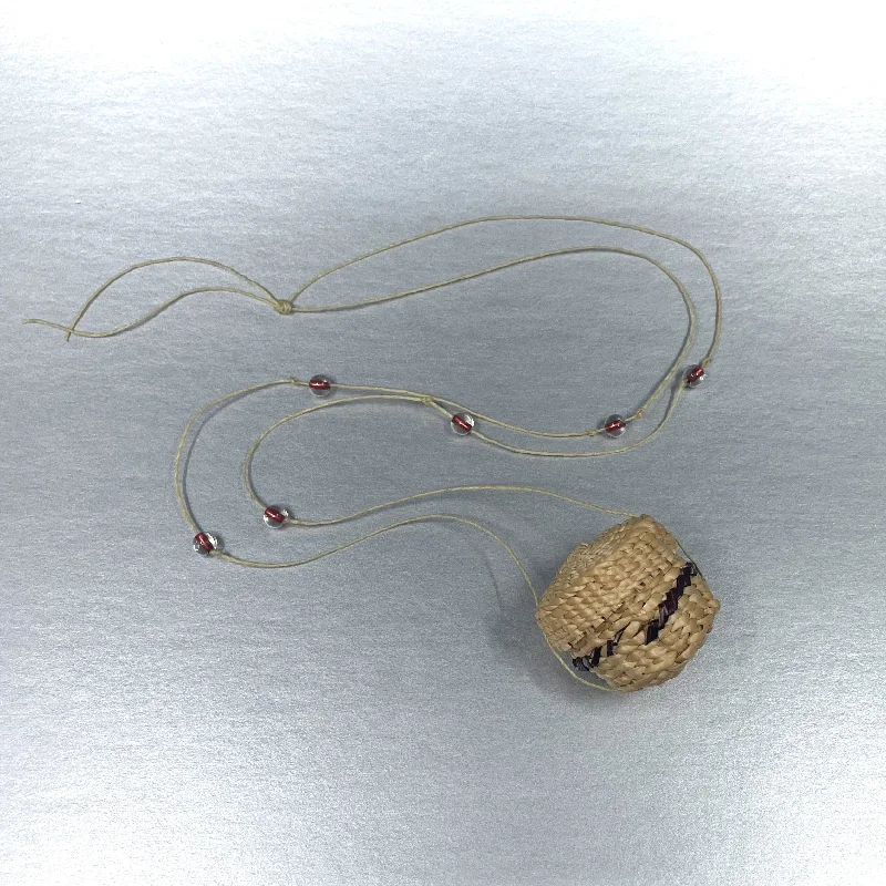 Stretchy cord necklaces-Necklace - Wheeler; Spruce Root, Medicine Bag