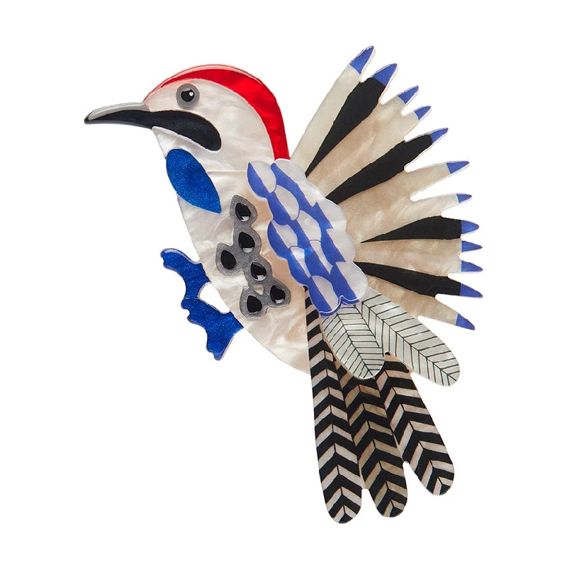 Clear bead brooches-Erstwilder x Jocelyn Proust - Wonderous Woodpecker Brooch