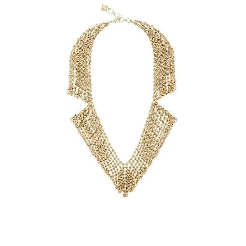 Brushed gold necklaces-Chainmail Collar Necklace