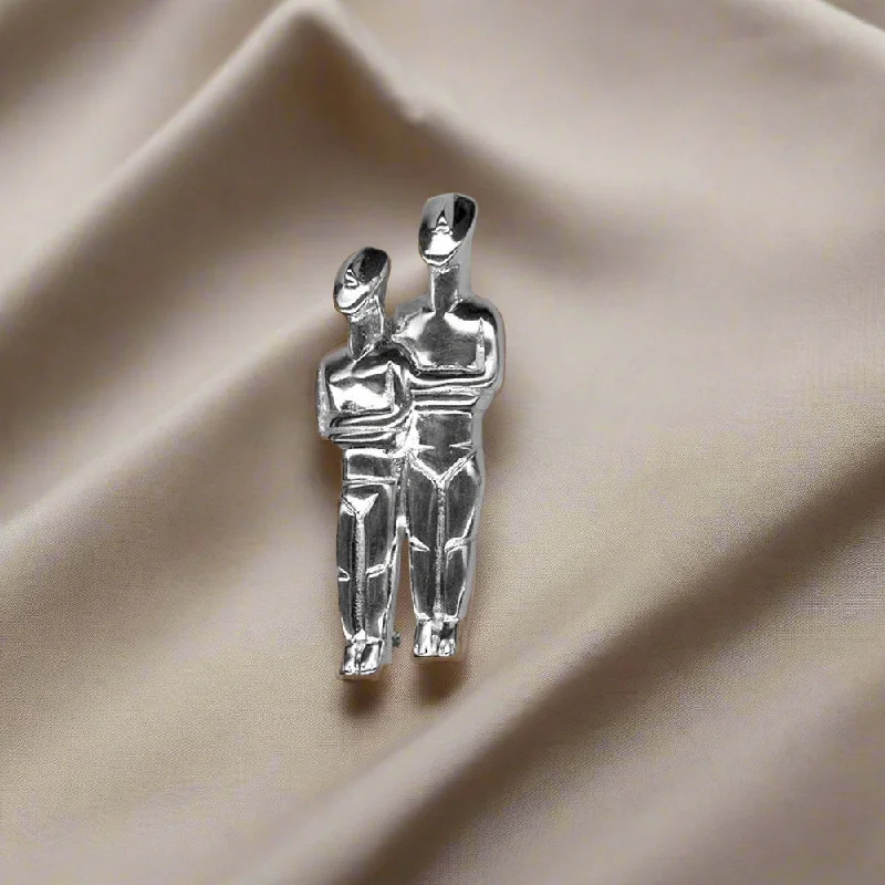 Georgian style brooches-Figurines type Plastira brooch in sterling silver (K-50)