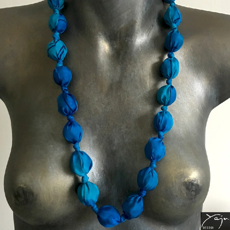 Circular gem necklaces-'The Big Blue" - Necklace No.14