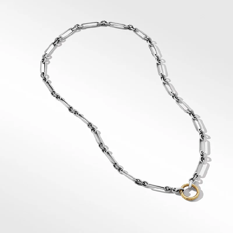 Heritage style necklaces-David Yurman Lexington Chain Necklace in Sterling Silver with 18ct Yellow Gold