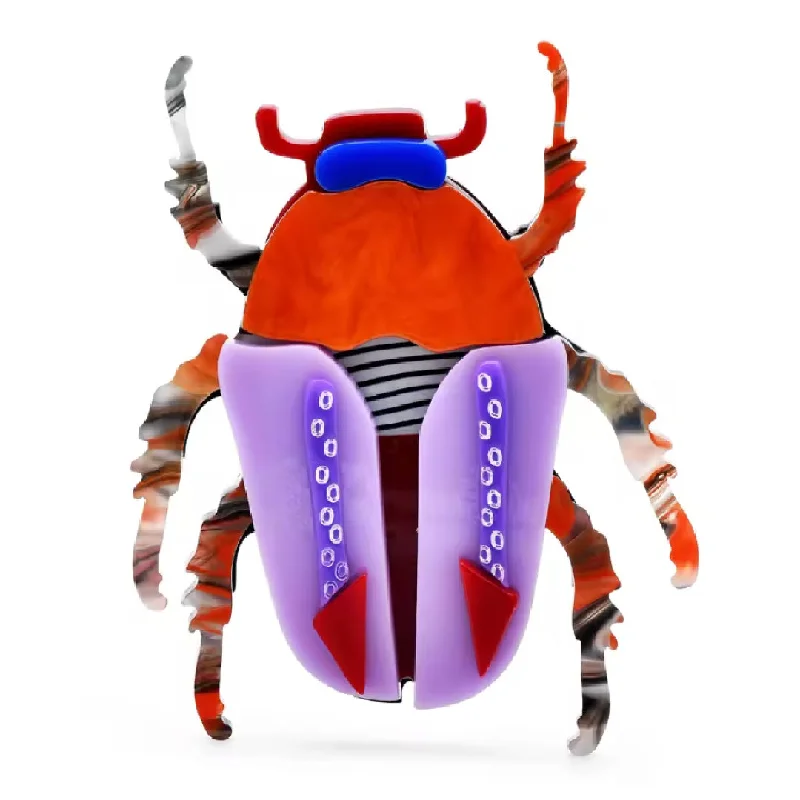 Solar phase brooches-Beatled- the Purple and Red Acrylic Beetle Brooch