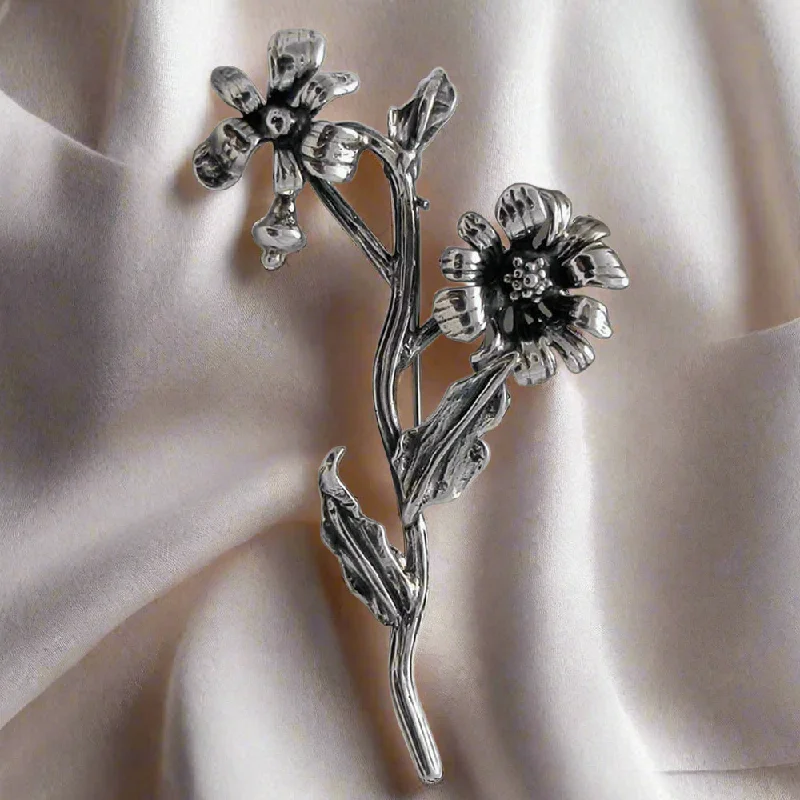 Multi-layer brooches-Greek Traditional Flower Brooch in Sterling silver (K-39)