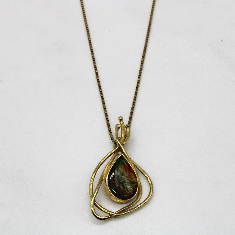 Old coin necklaces-Abstract Ammolite Necklace | 1.00ct | 18" |