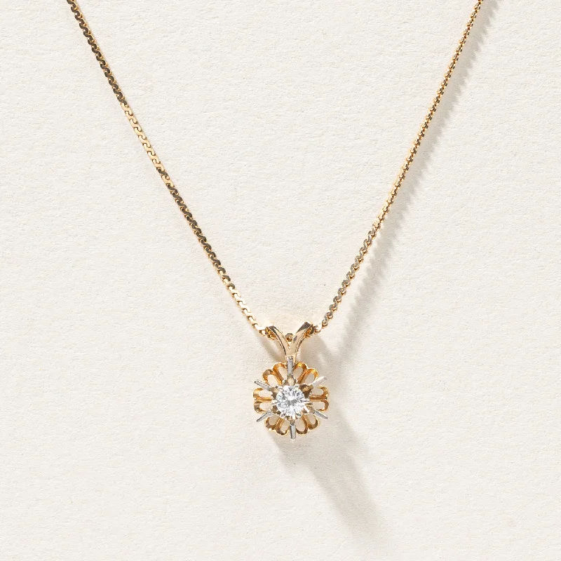 High-end diamond necklaces-Diamond Pendant Necklace | 0.15ct | 18"|