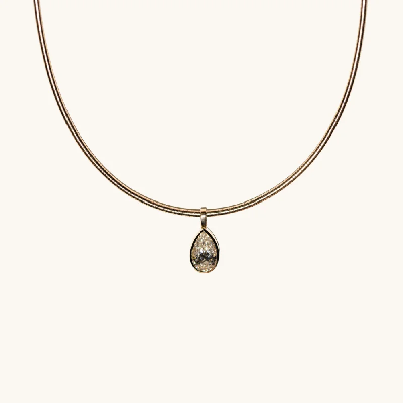 Flush clasp necklaces-Bezel Lab Diamond Omega Choker Necklace