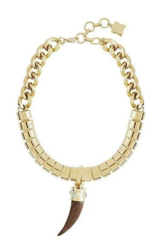 Flapper style necklaces-Faux-Horn Chain Necklace