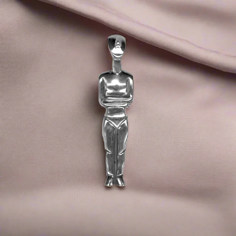 Pink gold brooches-Female figurine normal type (Kapsalis Variety) Brooch in sterling silver (K-53)