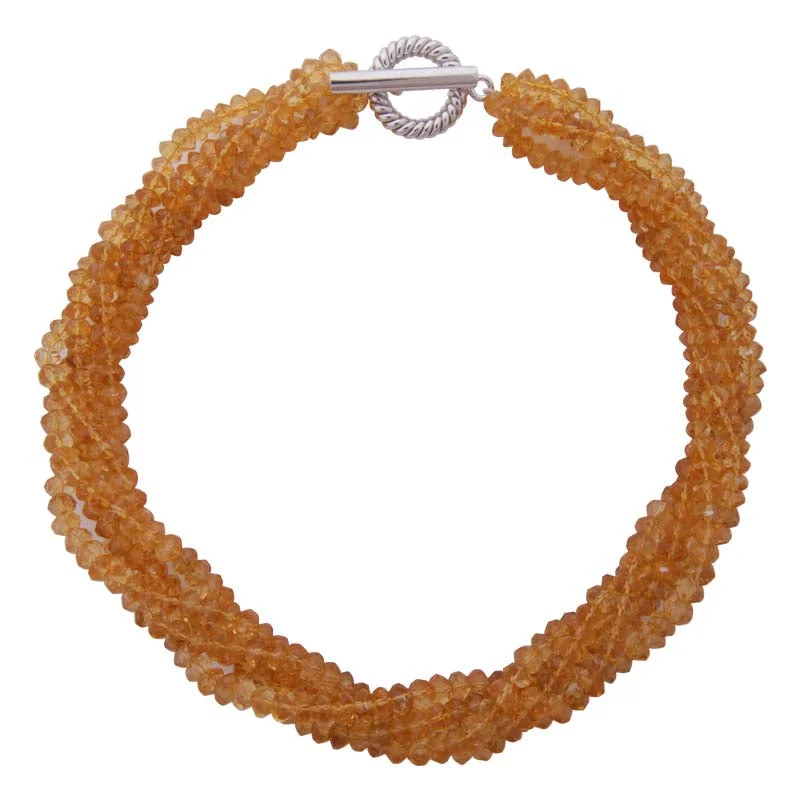 Diamond shape necklaces-Toggle Necklace - Citrine  (21BS)